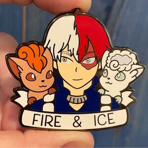 My Hero Academia x Pokémon hard enamel pin Vulpix Alolan Vulpix Shoto Todoroki
